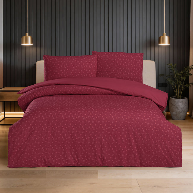 Prive Çift Kişilik %100 Pamuk Ranforce Nevresim Seti Fuşya (3 Parça)