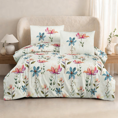 Primavera Tek Kişilik %100 Pamuk Ranforce Nevresim Takımı Ekru 57 Tel (3 Parça)