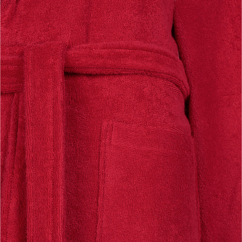 كانتاري رداء نسائي مزخرف 100% قطن أحمر (M/L)