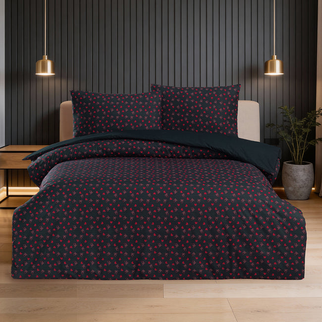 Prive Çift Kişilik %100 Pamuk Ranforce Nevresim Seti Koyu Antrasit (3 Parça)