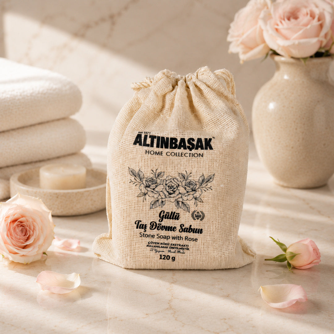 Taş Dövme Hand Made Güllü Sabun 120 GR