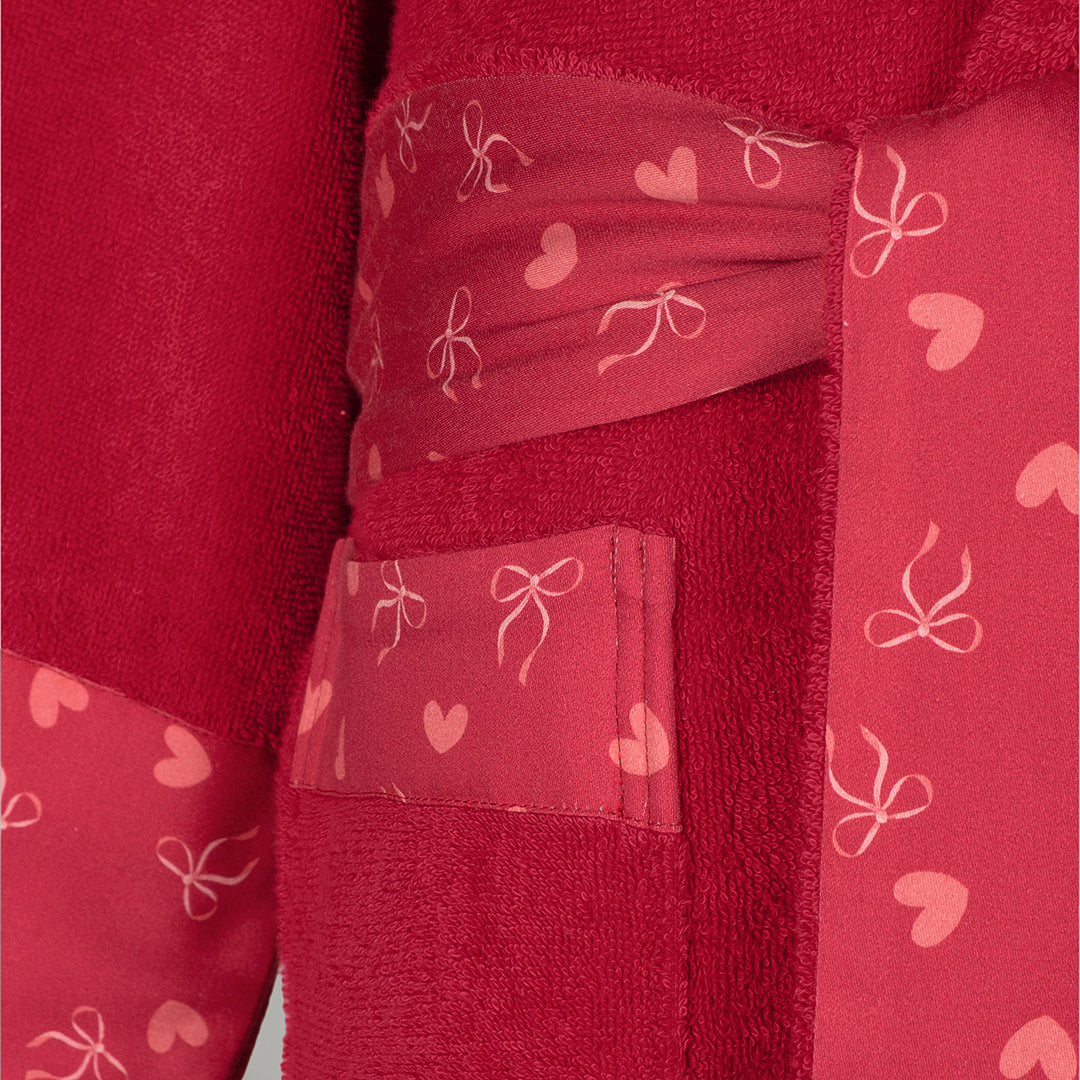 مجموعة روب نسائي من إيفرمور %100 قطن 2 قطعة حمراء (M/L)