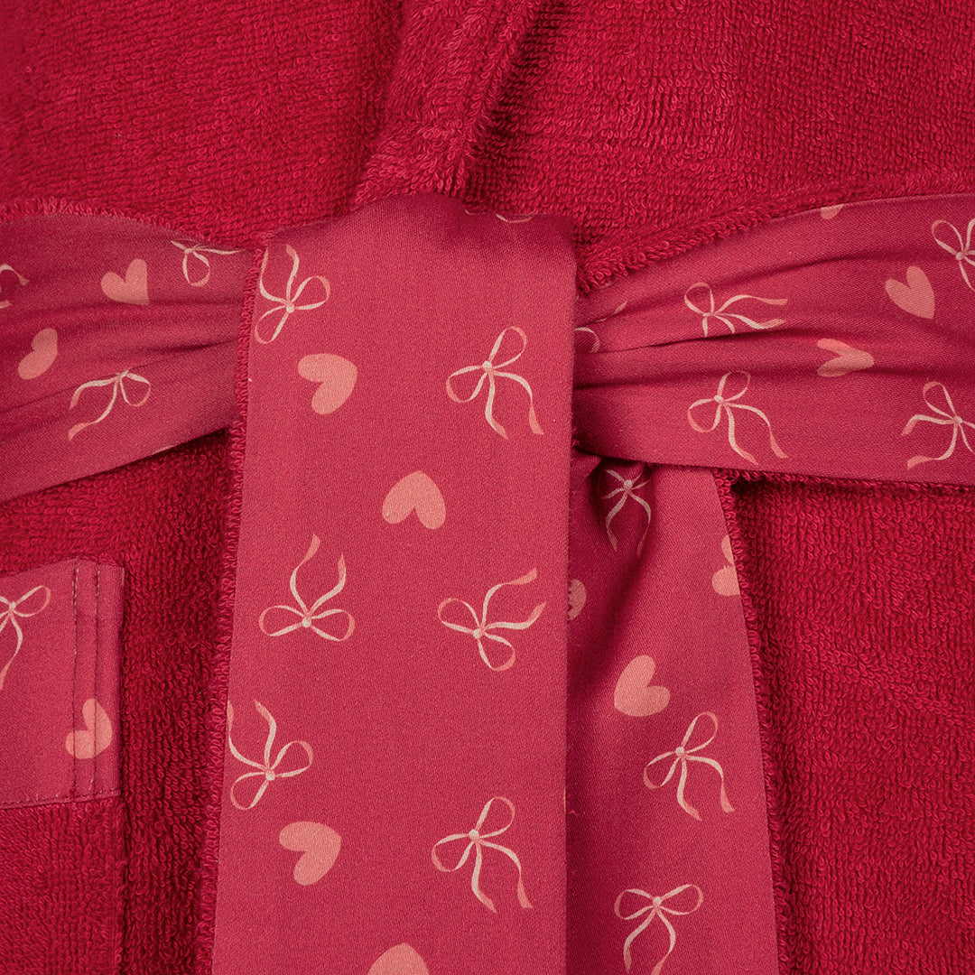 مجموعة روب نسائي من إيفرمور %100 قطن 2 قطعة حمراء (M/L)