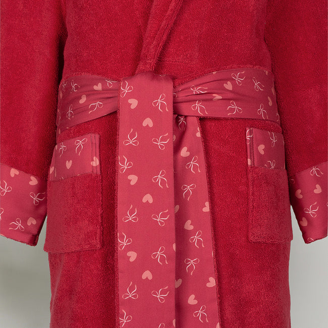 Evermore %100 Pamuk 2'li Kadın Bornoz Seti Kırmızı (M/L)