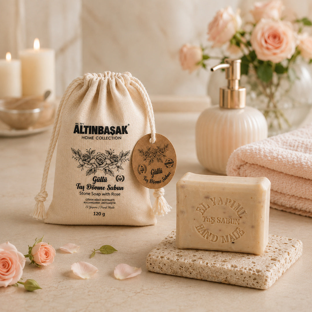 Taş Dövme Hand Made Güllü Sabun 120 GR