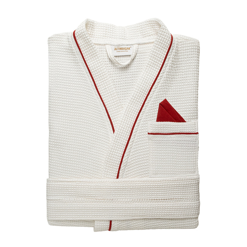 Vibe %100 Pamuk Mendilli Pike Bornoz Beyaz (L/XL)