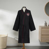 Valentine %100 Pamuk Nakışlı Pike Bornoz Siyah (M/L)