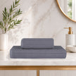 Linari %100 Pamuk Jakarlı 2'li Banyo Seti Gri 50x90/90x150