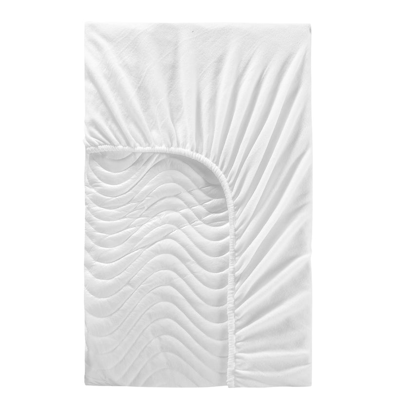 Luna Kapitone Sıvı Geçirmez Fitted Alez 100x200 cm Beyaz