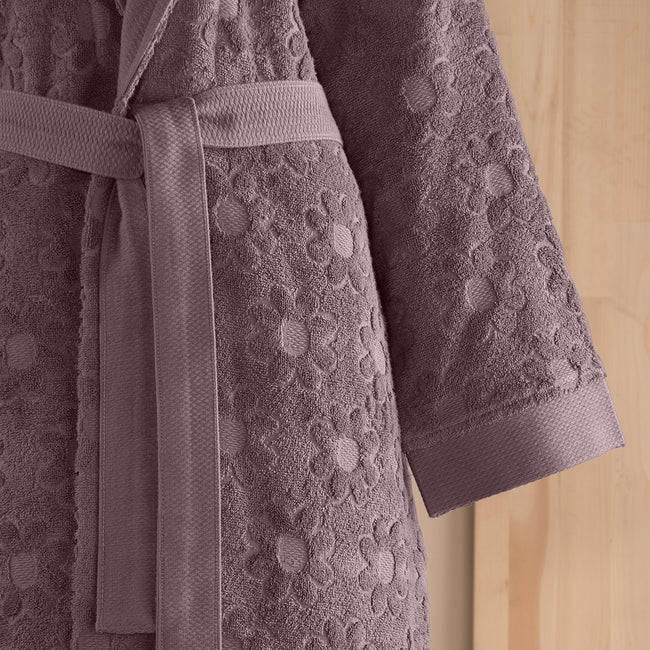 Armo %100 Pamuk Aile Bornoz Seti Mürdüm/Antrasit (6 Parça)