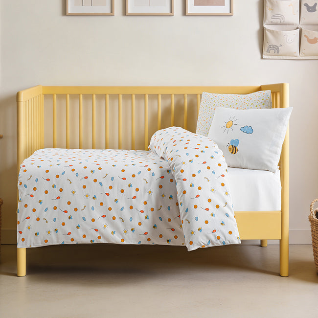 Baby Bee %100 Pamuk Ranforce Bebek Nevresim Takımı Beyaz (4 Parça)