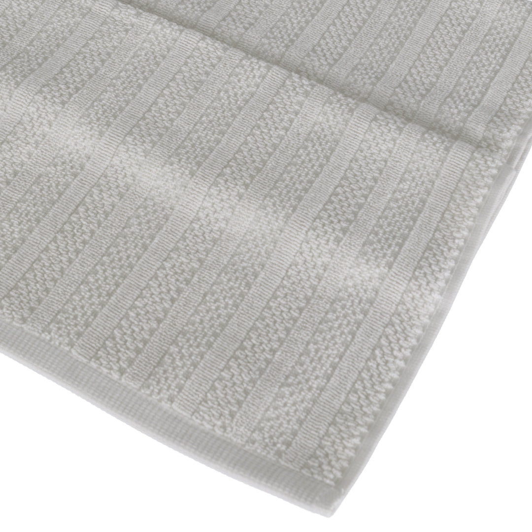 Linari %100 Pamuk Jakarlı 2'li Banyo Seti Açık Gri 50x90/90x150