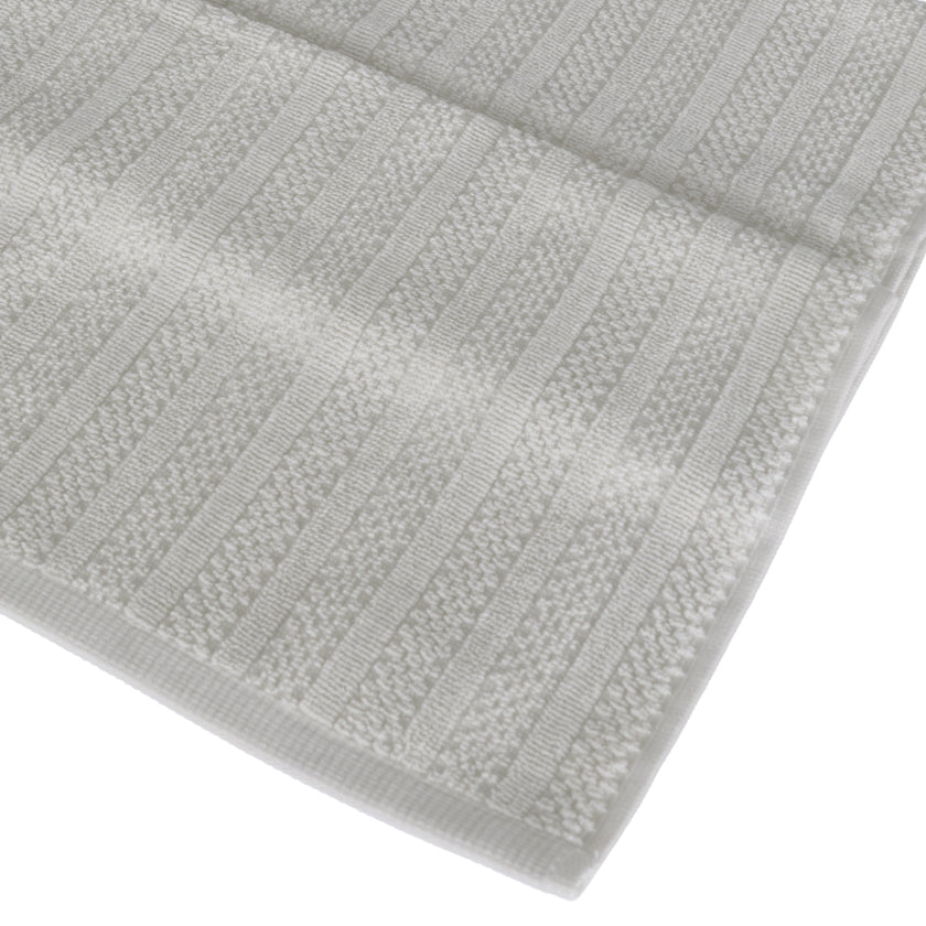 Linari %100 Pamuk Jakarlı 2'li Banyo Seti Açık Gri 50x90/90x150