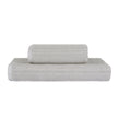 Linari %100 Pamuk Jakarlı 2'li Banyo Seti Açık Gri 50x90/90x150