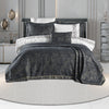 Castra Embroidered Double Duvet Set Anthracite (8 Pieces)
