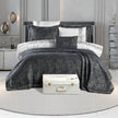 Castra Embroidered Double Duvet Set Anthracite (8 Pieces)