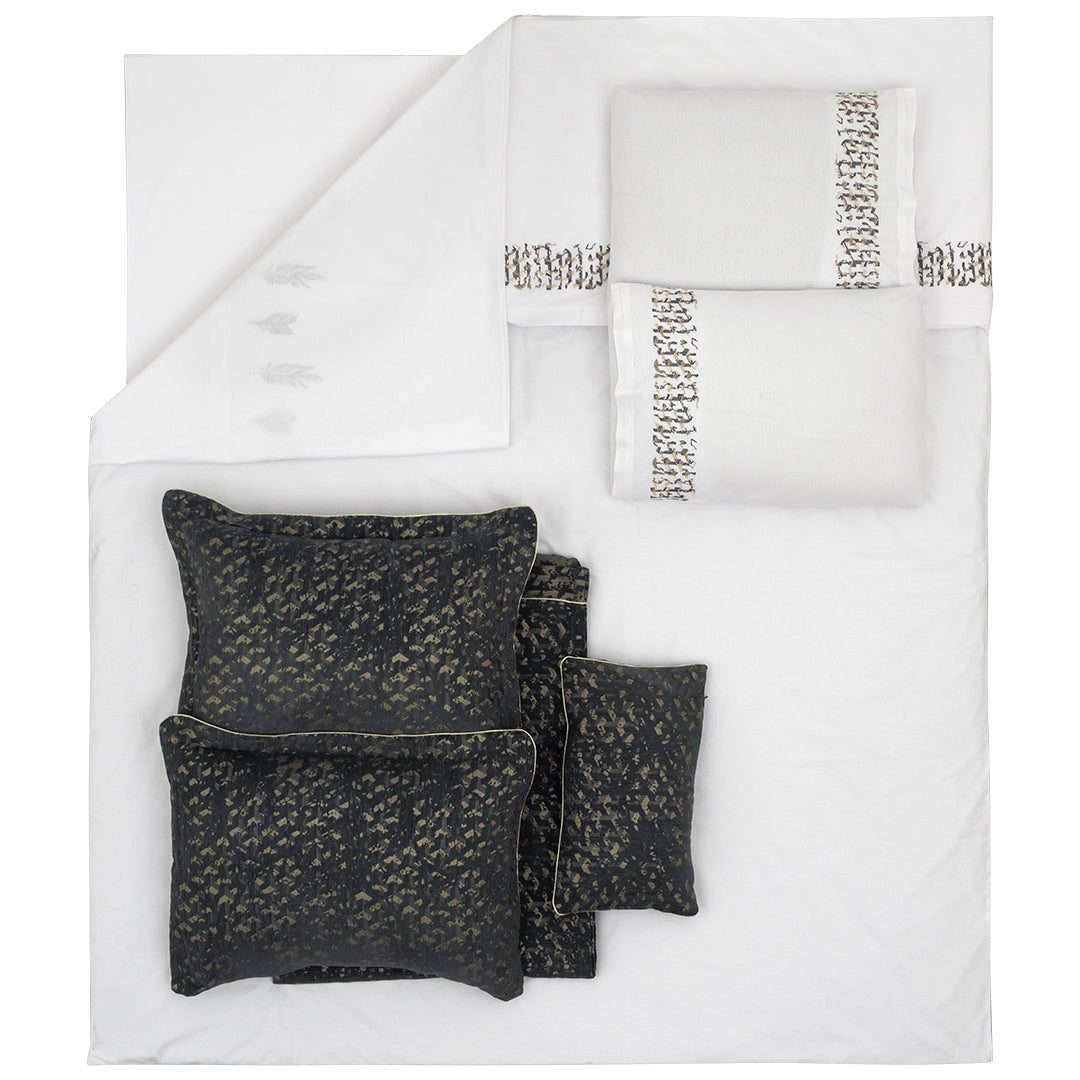 Castra Embroidered Double Duvet Set Anthracite (8 Pieces)