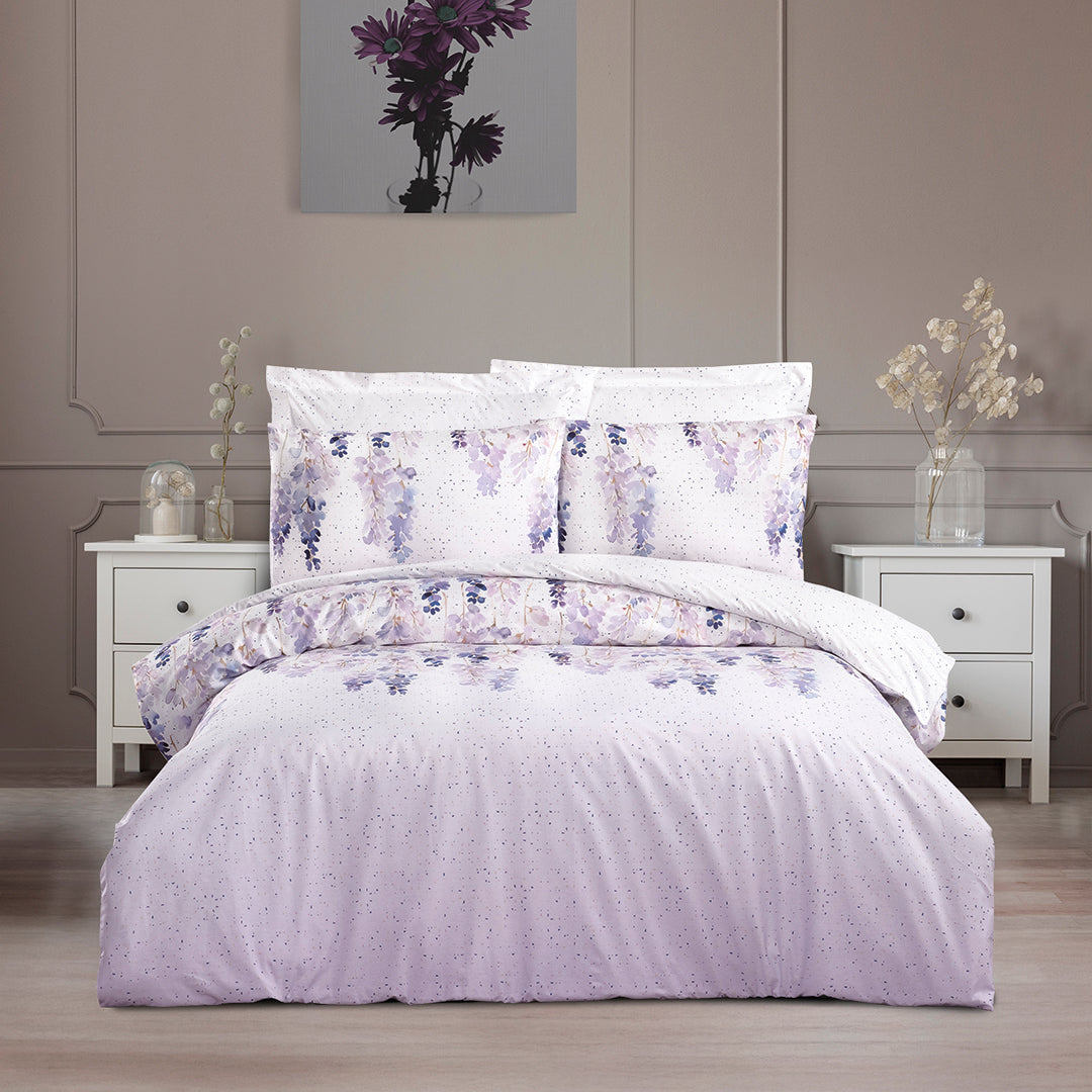 Clara Çift Kişilik Ranforce Nevresim Takımı Lila (4 Parça)