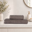 Lavenza %100 Pamuk Jakarlı 2'li Banyo Seti Koyu Bej 50x90/90x150