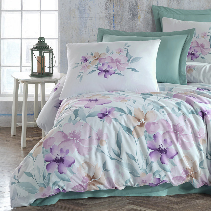 Cozy Single Ranforce Duvet Cover Set Mint (3 Pieces)