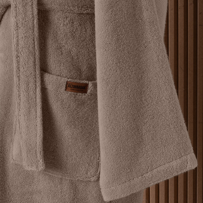 Dolce Microcotton Hooded Unisex Bathrobe Beige