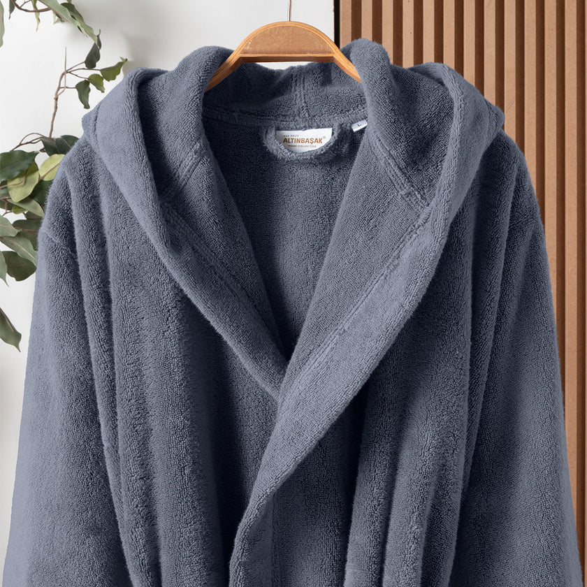 Dolce Microcotton Kapşonlu Unisex Bornoz İndigo XL/2XL