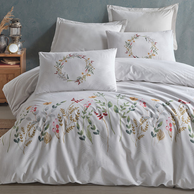 Elias Çift Kişilik Ranforce Nevresim Takımı Gri (4 Parça)