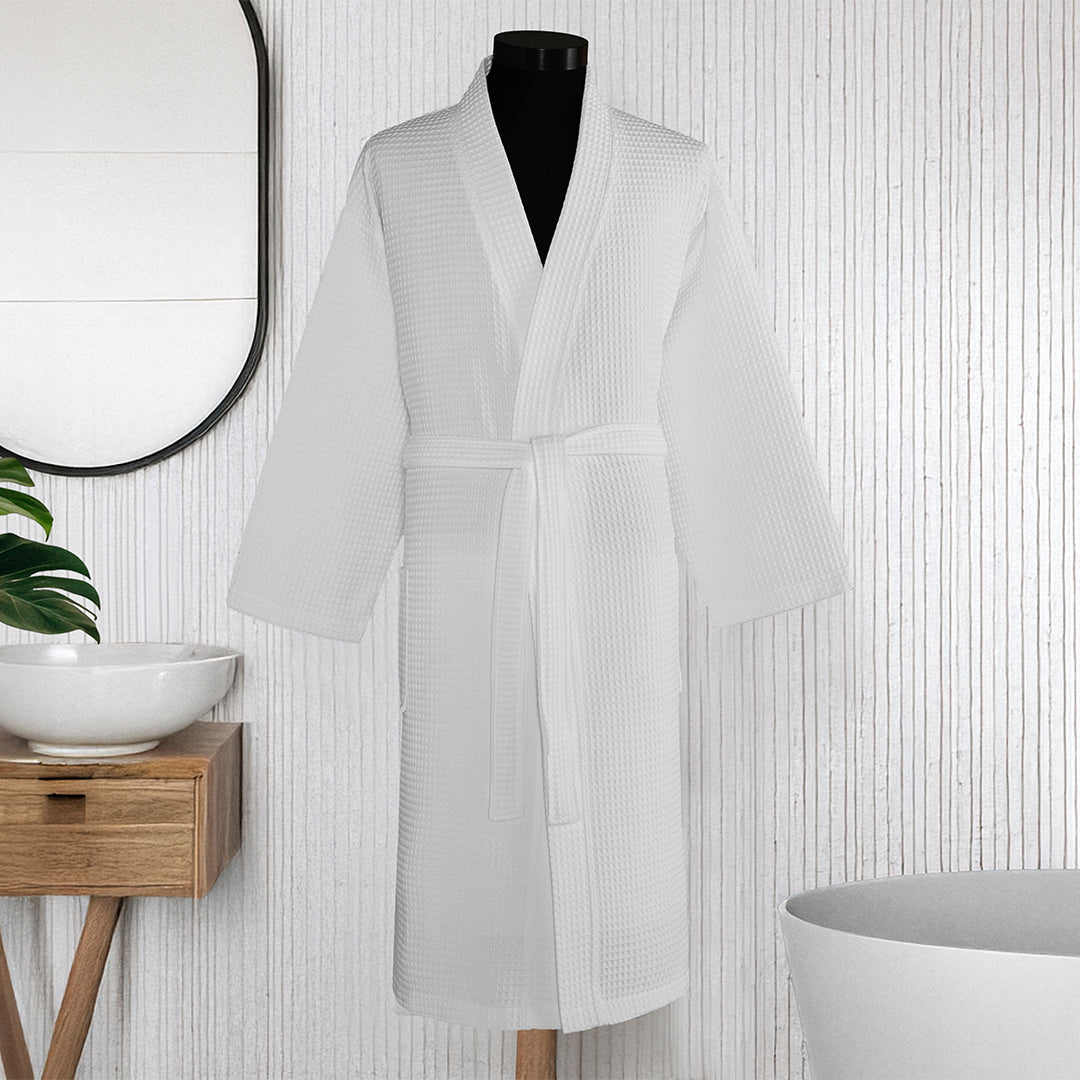 Flor %100 Pamuk Pike Bornoz Beyaz