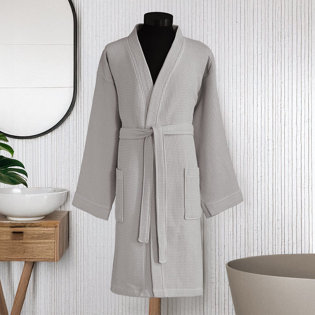 Flor %100 Pamuk Pike Bornoz Gri