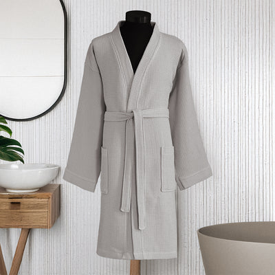 Flor %100 Pamuk Pike Bornoz Gri