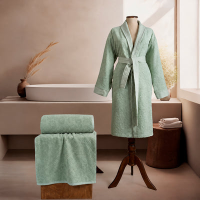 Foresto %100 Pamuk Bornoz 3'lü Set Mint M-L