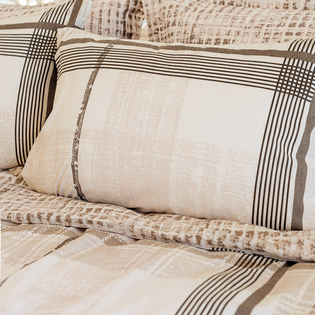 Foster Çift Kişilik Ranforce Nevresim Takımı Bej (4 Parça)