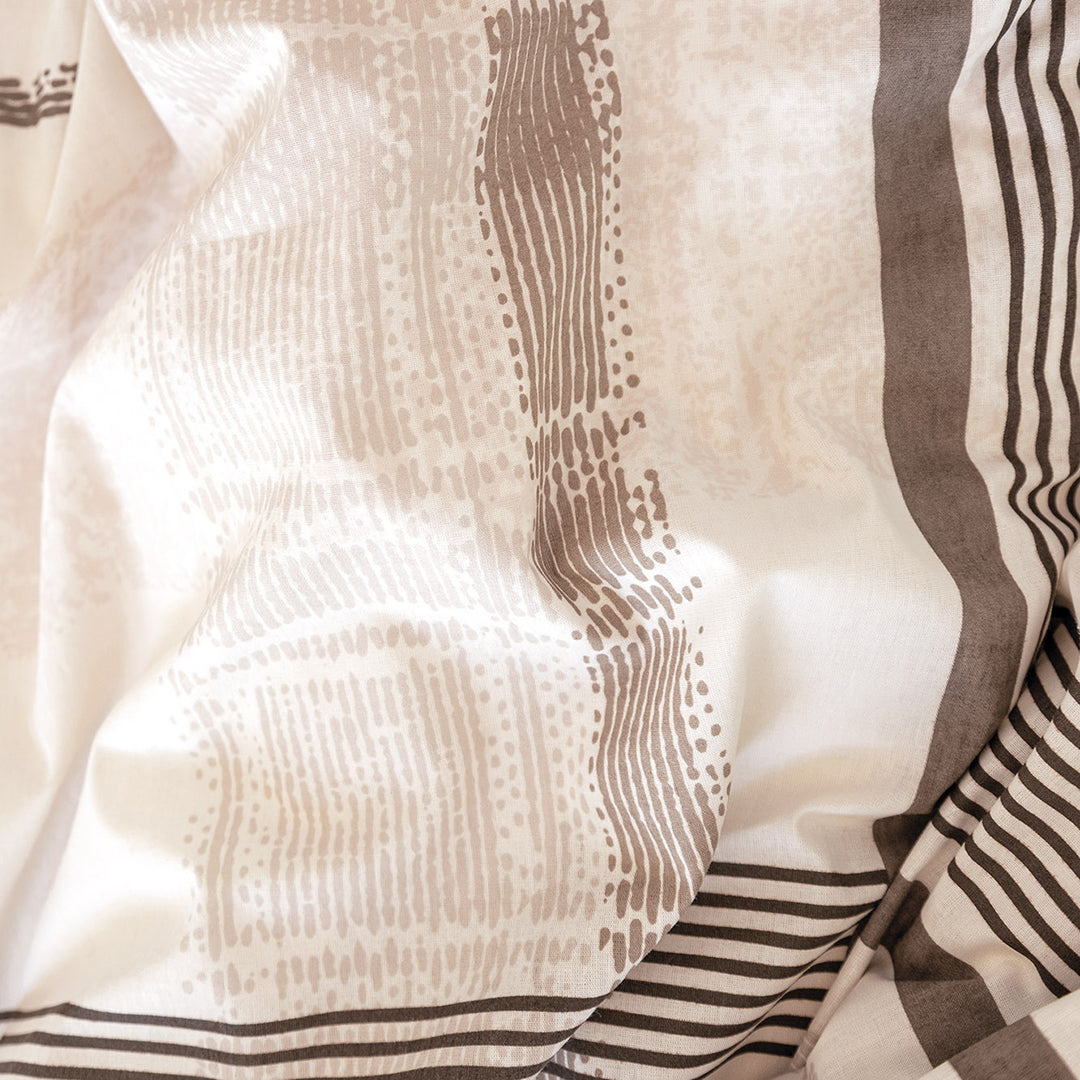 Foster Çift Kişilik Ranforce Nevresim Takımı Bej (4 Parça)