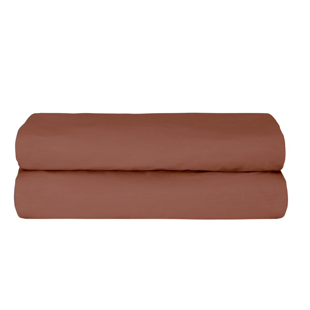 Freesia Double Ranforce Fitted Sheet 160x200+35 cm Terracotta