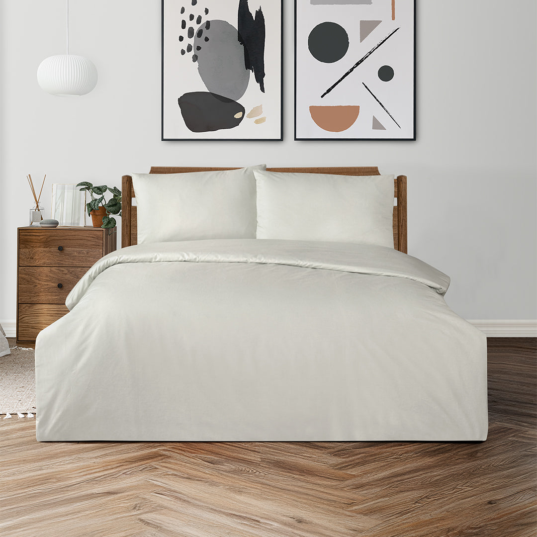 Freesia Single Ranforce Duvet Cover Set Ecru (2 Pieces)