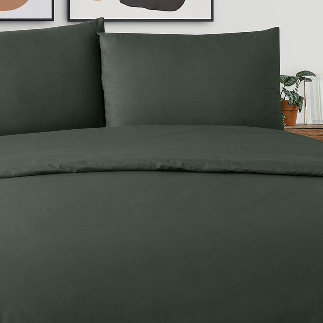 Freesia Çift Kişilik Ranforce Nevresim Seti Haki (3 Parça)