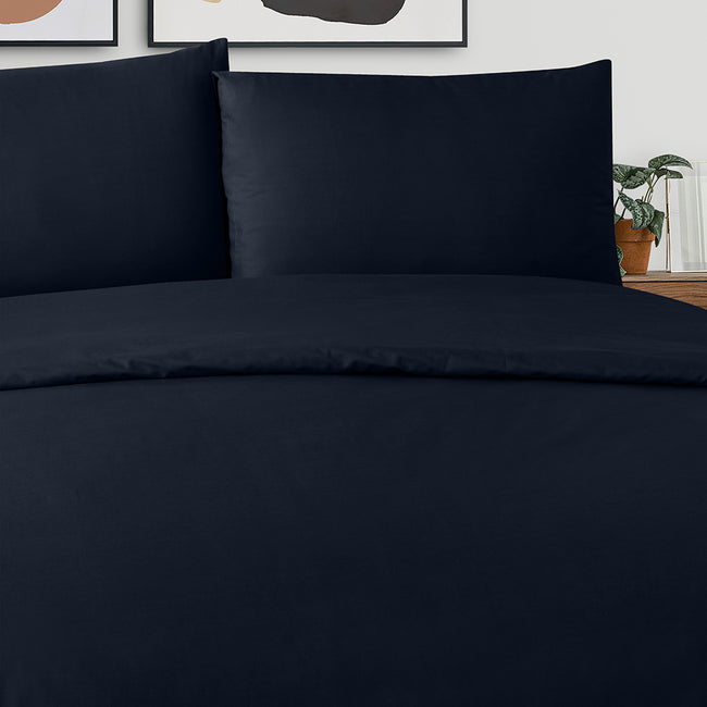 Freesia Çift Kişilik Ranforce Nevresim Seti Lacivert (3 Parça)