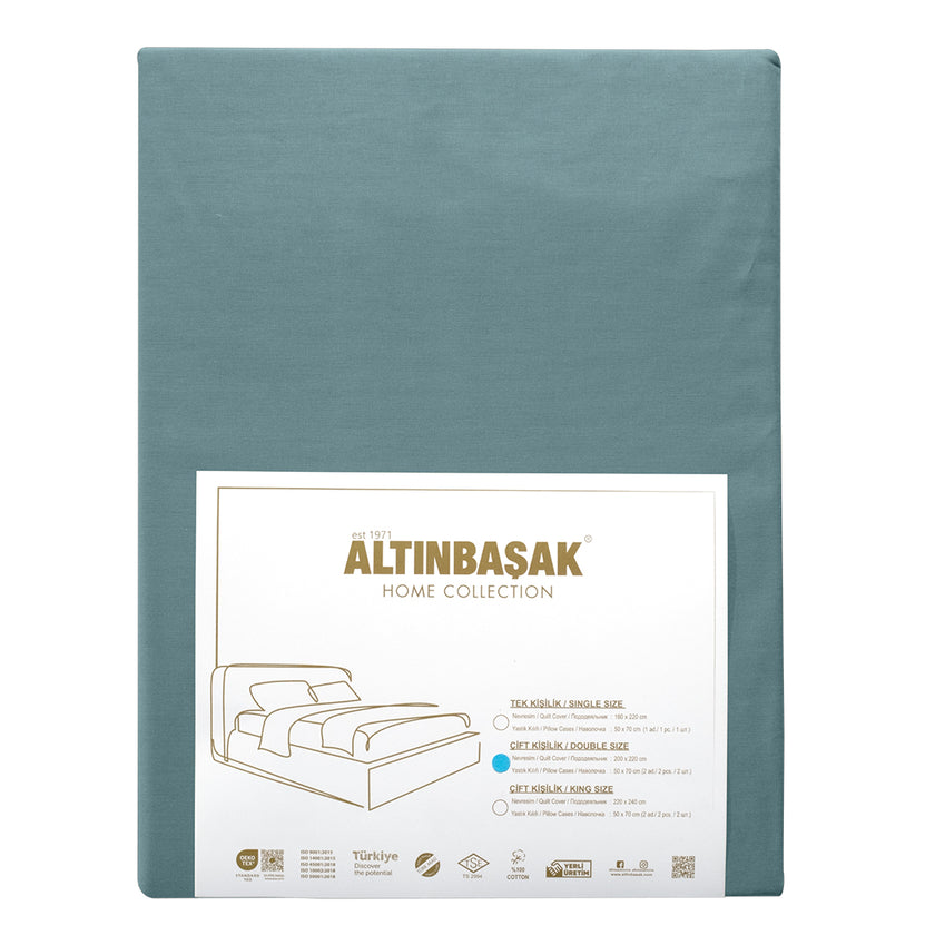 Freesia Double Ranforce Duvet Cover Set Mint (3 Pieces)