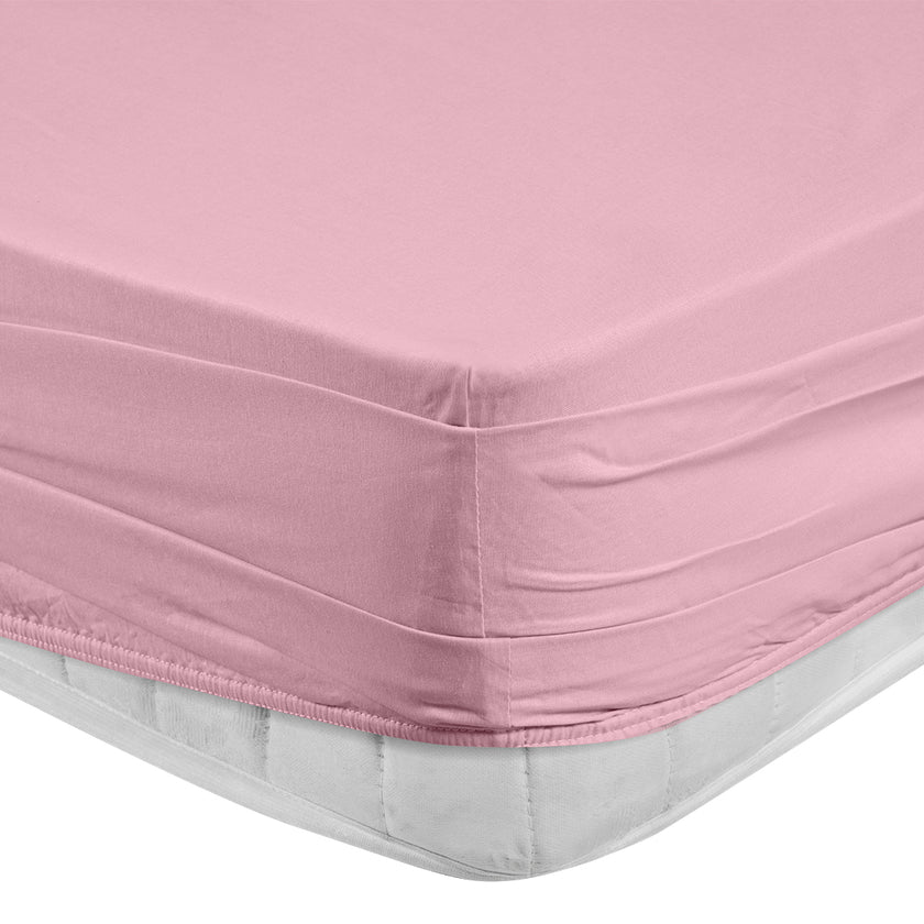 Freesia Tek Kişilik Ranforce Lastikli Çarşaf 100x200+35 cm Pudra