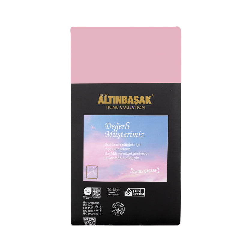 Freesia Tek Kişilik Ranforce Lastikli Çarşaf 120x200+35 cm Pudra