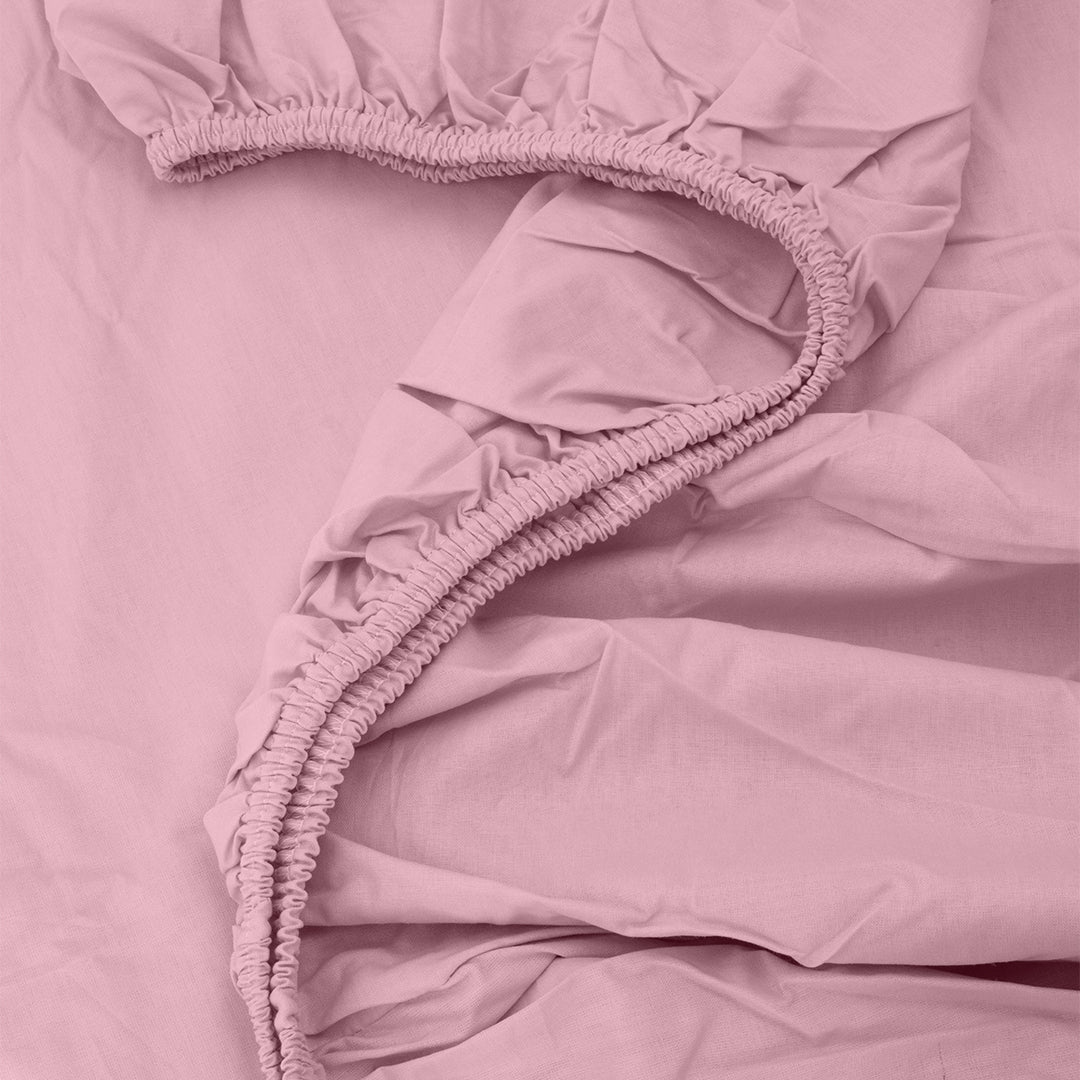 Freesia Tek Kişilik Ranforce Lastikli Çarşaf 100x200+35 cm Pudra