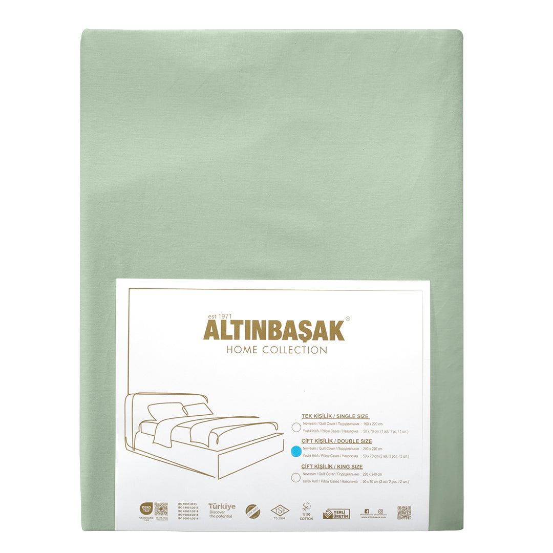 Freesia Double Ranforce Duvet Cover Set Green (3 Pieces)