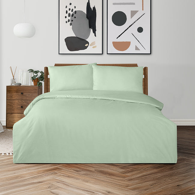 Freesia Çift Kişilik Ranforce Nevresim Seti Yeşil (3 Parça)