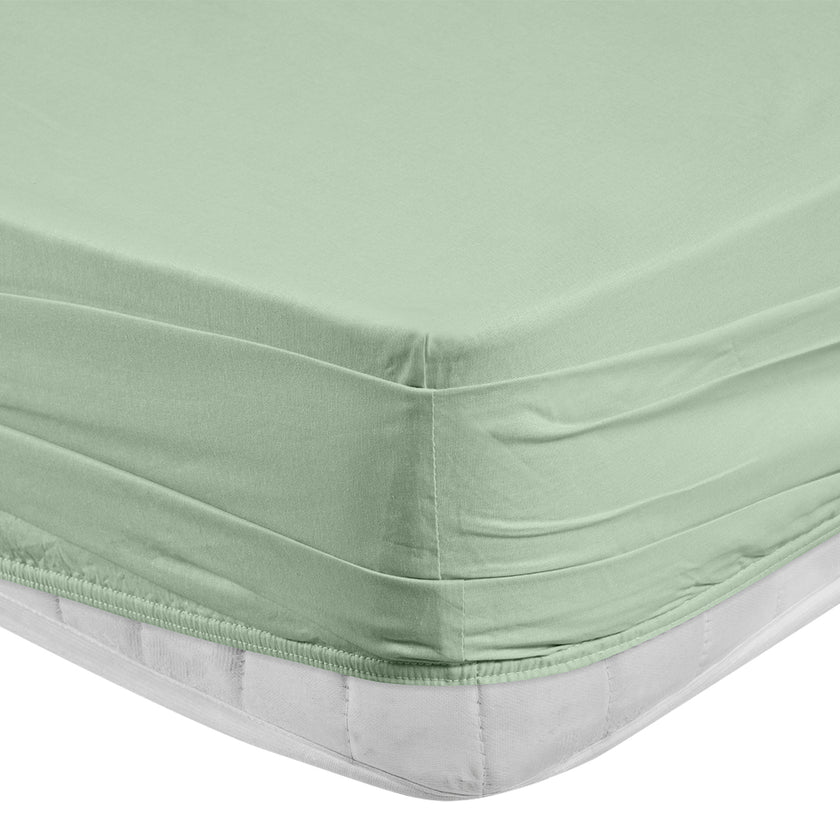 Простыня на резинке Freesia Ranforce односпальная 100x200+35 см Зеленая