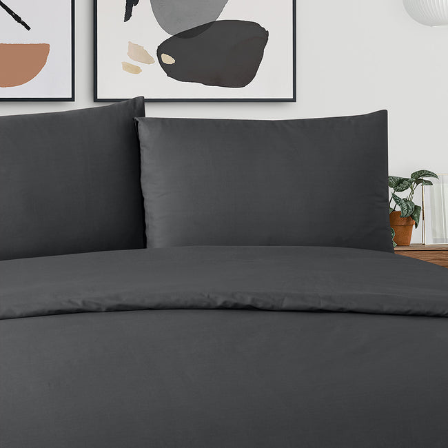 Freesia Çift Kişilik Ranforce Nevresim Seti Antrasit (3 Parça)