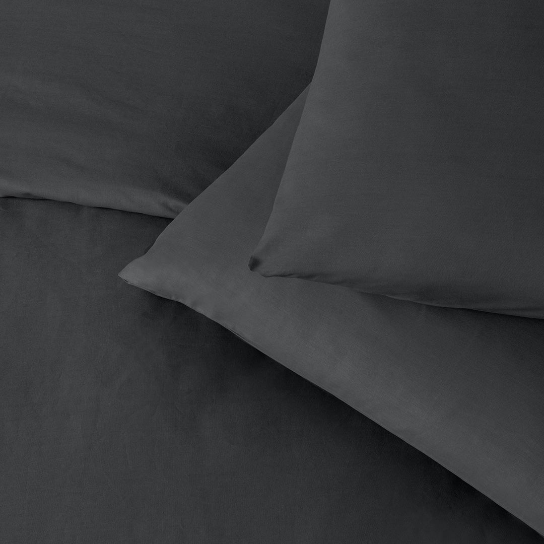 Freesia Single Ranforce Duvet Cover Set Anthracite (2 Pieces)