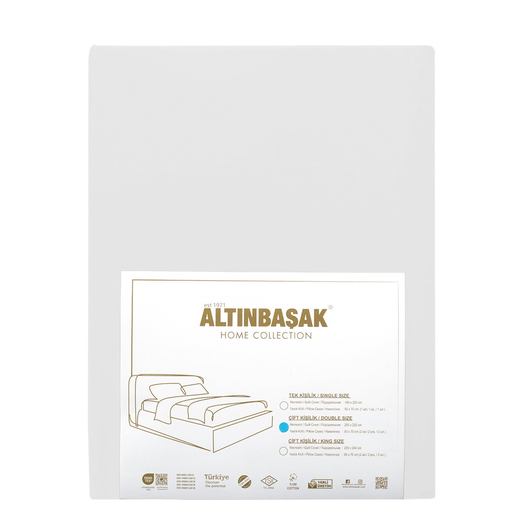 Freesia King Size Ranforce Nevresim Seti Beyaz (3 Parça)