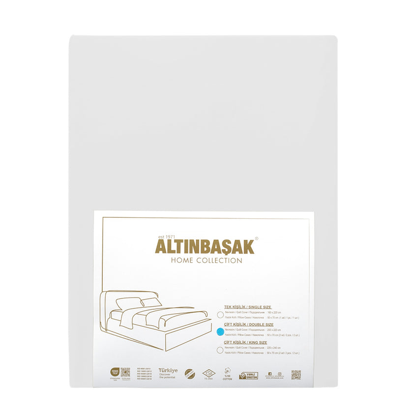 Freesia King Size Ranforce Nevresim Seti Beyaz (3 Parça)