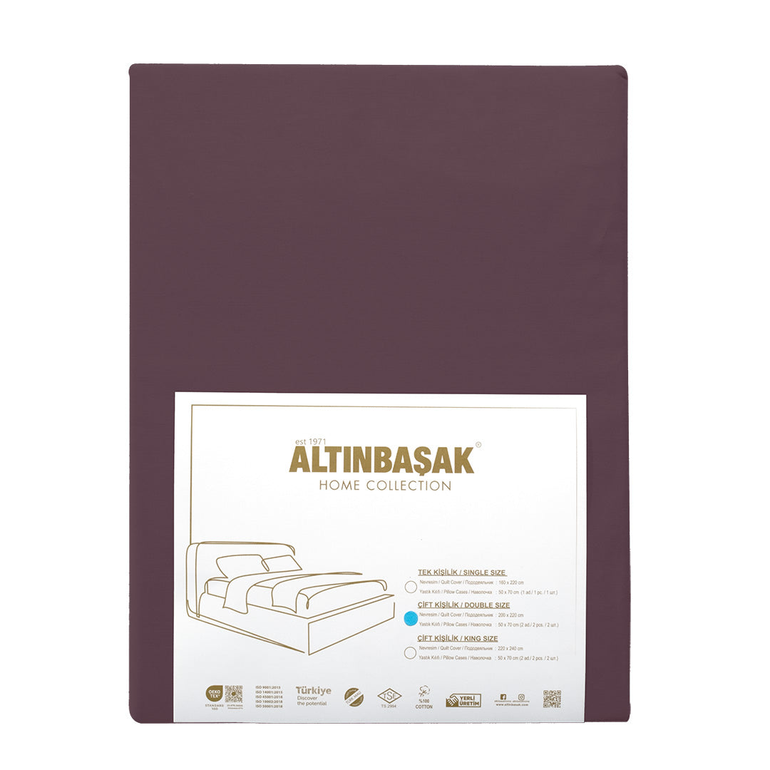 Freesia Tek Kişilik Ranforce Nevresim Seti Mürdüm (2 Parça)