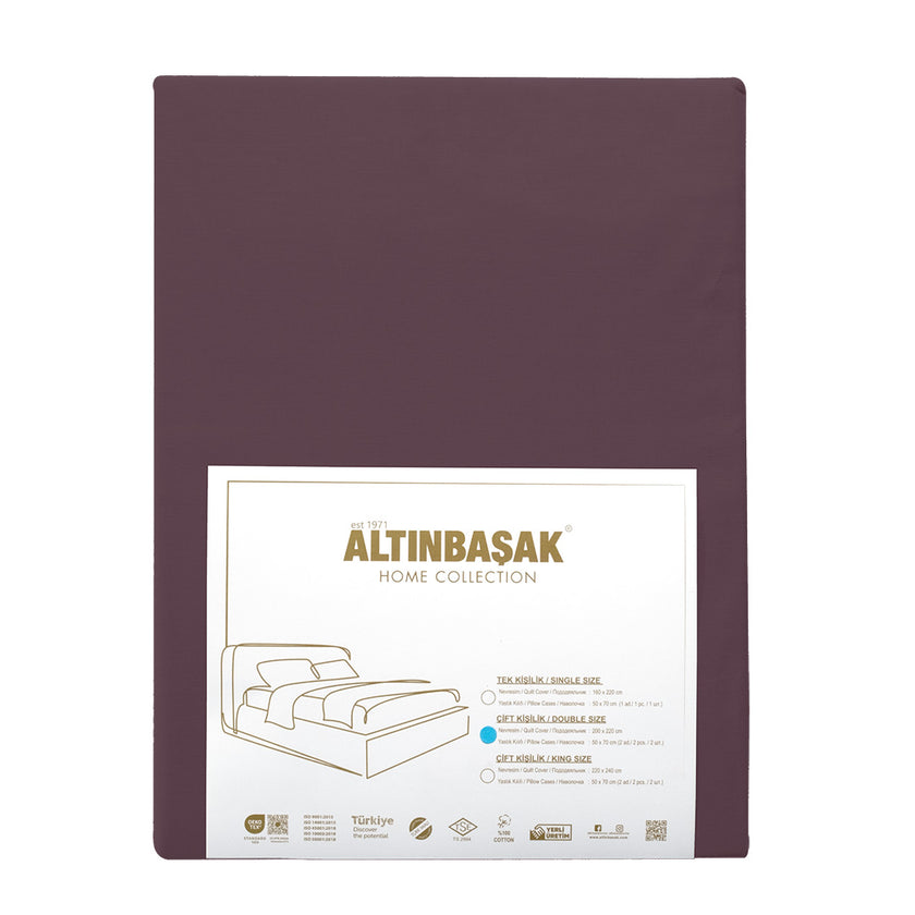 Freesia Tek Kişilik Ranforce Nevresim Seti Mürdüm (2 Parça)